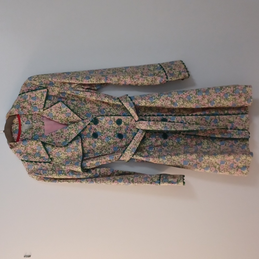 Anthropologie Odille Floral Trench Coat